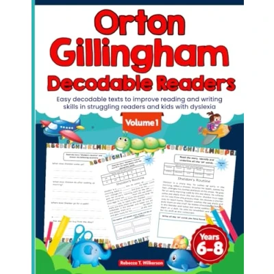 Abbildung von Orton Gillingham decodable Readers. Easy texts to improve reading and writing skills in struggling readers kids with dyslexia.