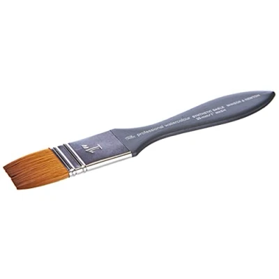 Abbildung von Winsor &amp; Newton 5011925 Professional Aquarellpinsel, Malpinsel für Aquarellfarben mit synthetischen Fasern, ergonomischer Griff, langlebig formstabil, kurze Stiel Verwaschpinsel 1&quot;