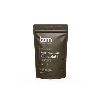 Abbildung von BAM Premium Milchschokolade Tropfen für Schokoladenbrunnen, Callets, Chips Schokoladenfondue, Einfach zu schmelzen, 500 Gramm