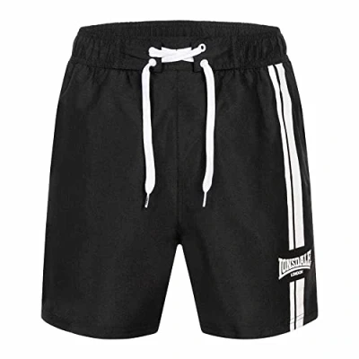 Abbildung von Lonsdale Dalnessie Badeshorts, Herren, Größe: Large, Black white