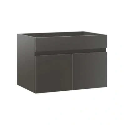 Abbildung von Waschbeckenunterschrank 60 cm Unterschrank MDF Waschtischunterschrank Badschrank Hochglanz Anthrazit