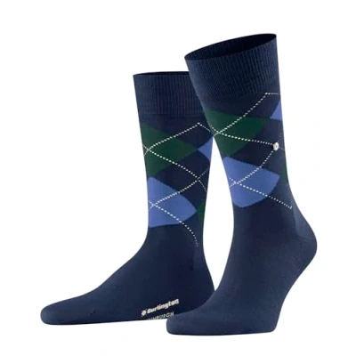 Abbildung von Burlington Herren Edinburgh M SO Wolle Gemustert 1 Paar Socken, Blau (Royal 6879) neu umweltfreundlich, 46 50
