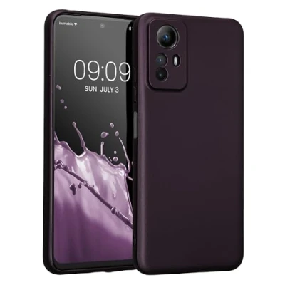 Abbildung von kwmobile Handyhülle kompatibel mit Xiaomi Redmi Note 12S Hülle weiche Silikon Case metallisch schimmernd in Metallic Brombeere