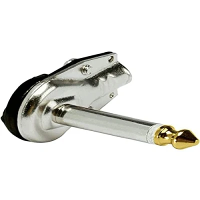 Abbildung von HICON 6,3mm Klinkenstecker 2pol superflach Mono 90 abgewinkelt für Instrument Bodeneffekt HI J63MA05