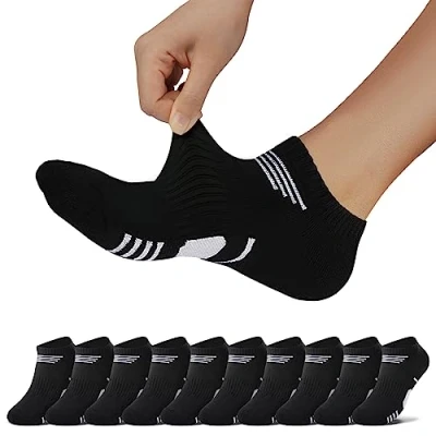 Abbildung von NUOZA Sneaker Socken Damen 35 38 Herren Sportsocken Kurze Laufsocken Wandersocken Running Socks Unisex Halbsocken 10 Paar Schwarz