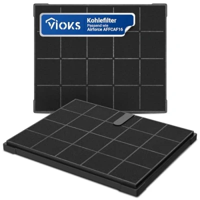 Abbildung von VIOKS Aktivkohlefilter Kohlefilter Ersatz für Airforce AFFCAF16, Zubehör Dunstabzugshaube, 2 Stk 237x190 mm