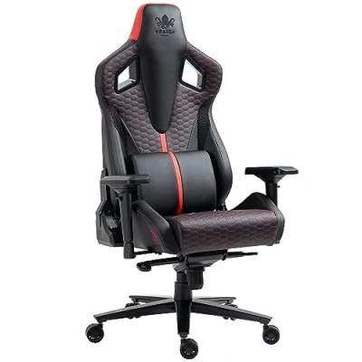 Abbildung von KRAKEN CHAIRS Gaming Stuhl Bürostuhl Ergonomischer Gamer Höhenverstellbarer Schreibtischstuhl (Schwarz und Rot)