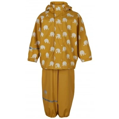 Abbildung von CeLaVi Unisex Kids Rainwear Set Elephant AOP PU Regenset, Mineral Yellow, 100