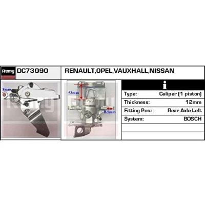 Abbildung von DELCO Remy DC73090 Bremssattel Stahlguss Remanufactured RENAULT: MASTER 2 Kasten, Pritsche/Fahrgestell, Bus