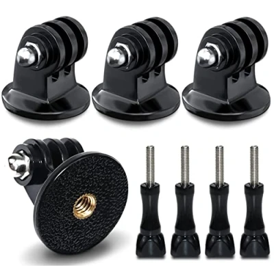 Abbildung von Stativ Mount Adapter Aluminium Tripod Stativadapter mit Knurled Screws Kamera Halterung Zubehör für GoPro Hero 10, 9, 8, 7, 6, 5, DJI Osmo Action Kameras