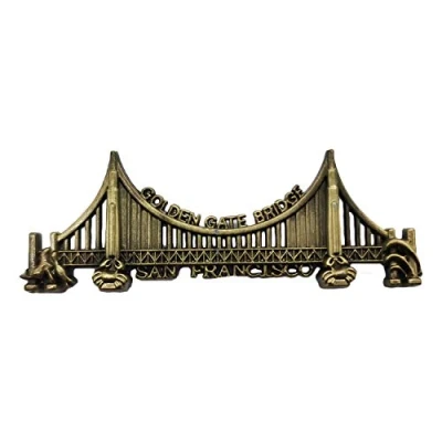 Abbildung von 3D Golden Gate Bridge San Francisco Kühlschrankmagnet Souvenir Metal Collection, USA Geschenk Magnetic Sticker Home Küche Dekoration