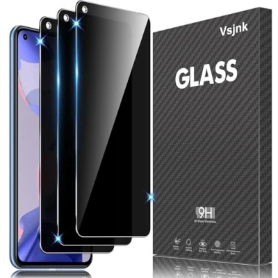 Abbildung von Vsjnk Anti Spähen Sichtschutz für Xiaomi Mi 11 Lite 4G&amp;5G/11 5G NE mit 3 Stück Privatsphäre Tempered Glass Folie 9H Panzer Schutz Glas HD Displayschutzfolie,kompatible