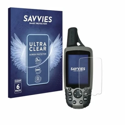 Abbildung von Savvies 6 Stück Schutzfolie für Garmin GPSMAP 60CSx Displayschutz Folie Ultra Transparent