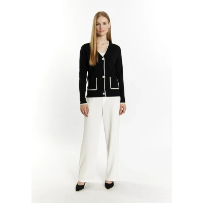 Abbildung von Dreimaster Acalmar Strickjacke, Damen, Größe: XL/XXL, Schwarz wollweiss