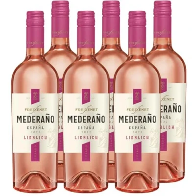 Abbildung von Freixenet Mederaño Rosado Lieblich (6 x 0,75 l) lieblicher spanischer Roséwein, frisch und fruchtig im Geschmack, perfekt zu Paella, Meeresfrüchten oder Käse