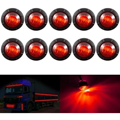 Abbildung von KATUR 3/4 &quot;runde LED Vorne Hinten Seitenmarkierungsanzeigen Licht wasserdichte Kugel Abstand 12 V für Auto LKW (Rot)