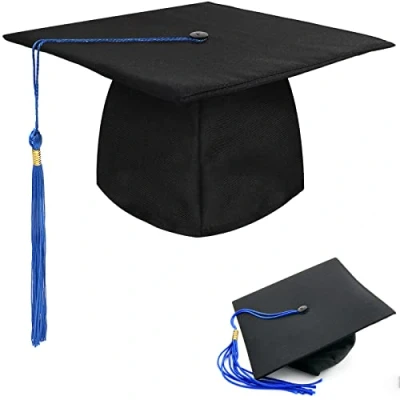 Abbildung von BOOSHMall Bachelor Hut, Abschluss Hut Doktorhut Graduation Hat Absolventenkappe Absolventenhut für Abschlussfeiern vom Studium, Abitur, Hochschule, Universität Blau