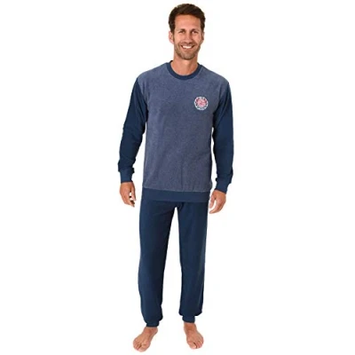 Abbildung von Normann Pyjama Langer Herren Frottee Pyjama, Schlafanzug mit Bündchen 291 13 574