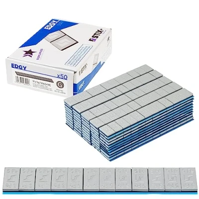 Abbildung von 3KG Klebegewichte für Alufelgen 60g (12x5g Kunststoffbeschichtung) 50 Stück Auswuchtgewichte Kleberiegel