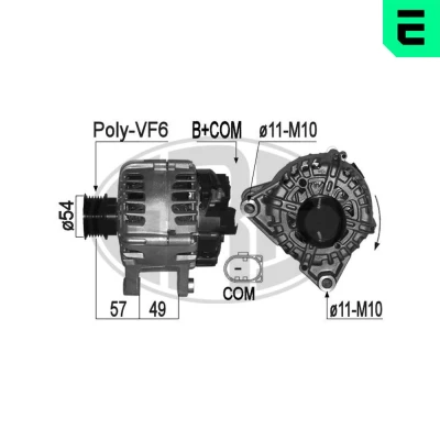 Abbildung von ERA 209317A Lichtmaschine 14V 150A FORD: FOCUS 3 Turnier, KUGA 2, Grand C Max