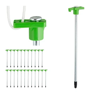 Abbildung von Relaxdays Felsbodenhering 24er Set, Erdanker für Harte Böden, 25 cm, Stahl, stabile Bodenanker fürs Camping, hellgrün, x 4 1,5 cm