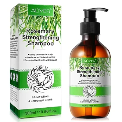 Abbildung von Rosemary Shampoo 300ML Rosmarin Stärkende Spendet Feuchtigkeit Gegen Haarausfall zur Anregung Haarwachstums für Trockenes und Sprödes Haar
