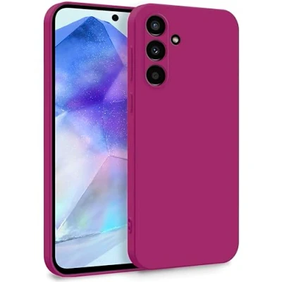 Abbildung von MyGadget Hülle für Samsung Galaxy A55 5G Zweilagige Handyhülle mit Kameraschutz Cover Innenfutter &amp; Silikon außen Wein Rot