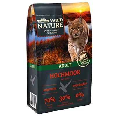 Abbildung von Dehner Wild Nature Katzenfutter Hochmoor, Trockenfutter getreidefrei, für ausgewachsene Katzen, Ente, 1.5 kg
