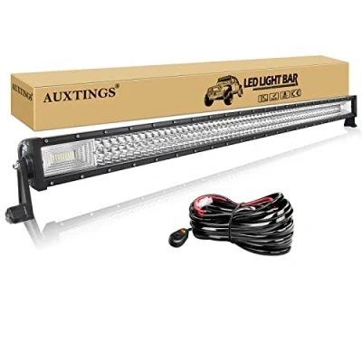 Abbildung von AUXTINGS 132 cm 52 Zoll 675W Dreireihige LED LICHTLEISTE Spot Fahren Nebelscheinwerfer Flutlicht Spotlight 6000K Wasserdicht IP67 Arbeitslicht 12V 24V