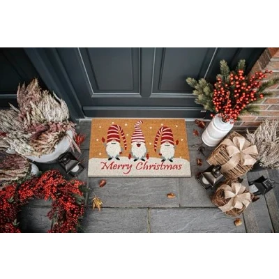 Abbildung von HANSE Home Fußmatte &quot;Kokos Gnomes Merry Christmas&quot;, rechteckig, Schmutzfangmatte, Rutschfest, Outdoor, Weihnachten, Kokosmatte, Flur