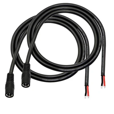 Abbildung von GINTOOYUN Gleichstrom Pigtails Kabel, 3FT DC 5.5MM x 2.1MM Stecker zum Bare Wire Open End Netzteil Reparaturkabel für CCTV Überwachungskamera, DVR, LED Streifen Licht usw. (2 Pcs). (MÄNNER)