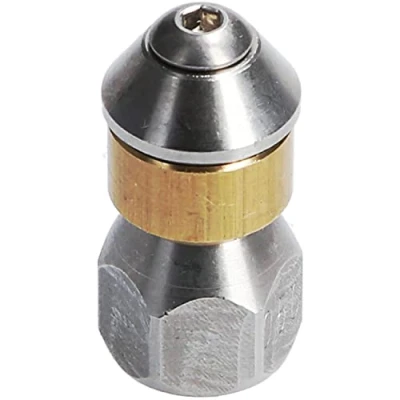 Abbildung von McFilter Rohrreinigungsdüse für Hochdruckreiniger, rotierend Einlass 1/8&quot; IG, 3 x 0,8 mm 050, Edelstahl/Messing