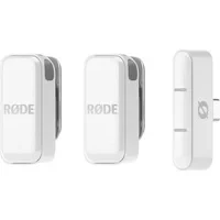 Abbildung von RØDE Wireless Micro Kompaktes drahtloses Mikrofon, zwei Mikrofone mit Ladekoffer für die Erstellung von Inhalten auf dem Smartphone USB C, Weiß
