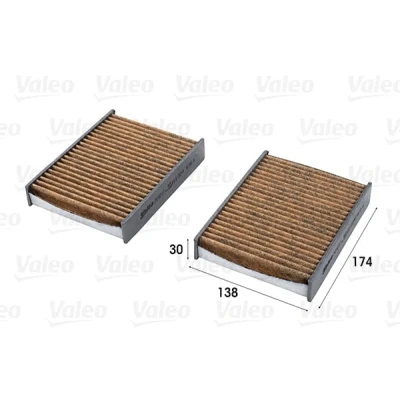 Abbildung von VALEO 701017 Innenraumfilter Aktivkohlefilter mit Polyphenol, fungizider Wirkung, antiallergischer Wirkung 174, 174 CLIMFILTER SUPREME