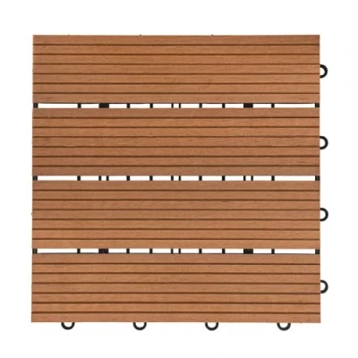 Abbildung von WPC Holzfliesen BAVARO Hellbraun 3 m²