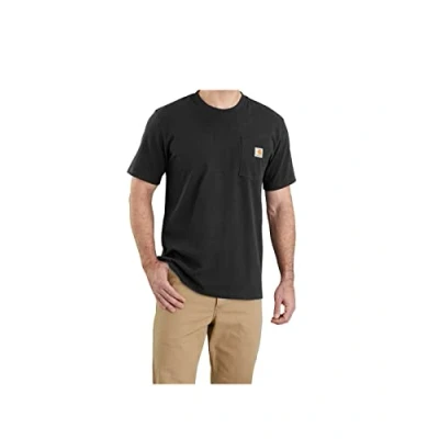 Abbildung von Carhartt, Herren, K87 Lockeres, schweres, kurzärmliges T Shirt mit Tasche, Schwarz, XXL
