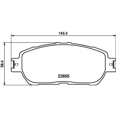Abbildung von HELLA 8DB 355 014 441 Bremsbelagsatz für Verschleißwarnanzeiger vorbereitet TOYOTA: Camry V Limousine, Avalon Sienna II