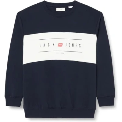 Abbildung von Jack &amp; Jones Jjelliot Block CREW NECK Sweatshirt, Herren, Größe: Medium, Navy blazer
