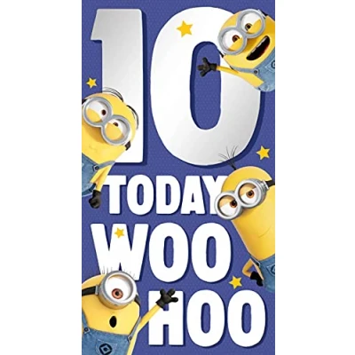 Abbildung von Danilo Cards Geburtstagskarte zum 10. Geburtstag, Motiv: Minions Geburtstag