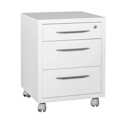 Abbildung von Composad Rollcontainer &quot;DISEGNO, mit 3 Schubladen,&quot;, davon 1 abschließbar, Höhe 63 cm, 100% recyceltes Holz, Made in Italy