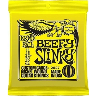 Abbildung von Ernie Ball Bullige Slinky E gitarrensaiten beinhaltet 6 kostenlos plektren