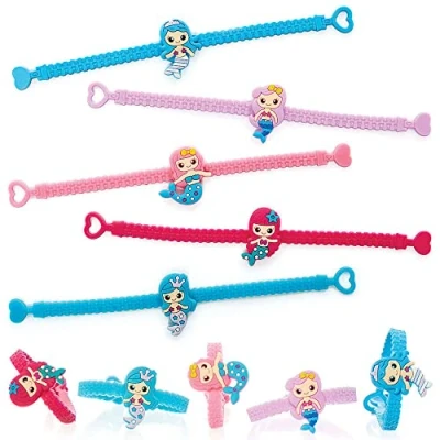 Abbildung von Baker Ross FC946 Meerjungfrau Armband 10er Pack, Armbänder für Kinder, ideal Partytüten, Nikolaus, Kindergeburtstag Mitgebsel und kleine Geschenke