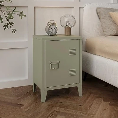Abbildung von en.casa Nachtschrank (1 St) »Inari« Metallschrank Aktenschrank mit einer Tür Kamelfarben, matt