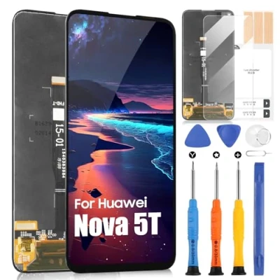 Abbildung von LCD Bildschirm für Huawei Nova 5T / Honor 20 Pro/Honor 20S Display Touchscreen Digitazer Full Assembly Ersatz mit Reparatur Kit (6,26 Zoll, Schwarz)