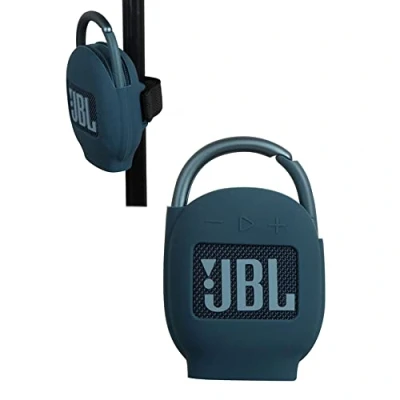 Abbildung von Hermitshell Silicone Sleeve is Suitable for JBL Clip 5 /JBL 4 Wasserfester, tragbarer Lautsprecher(Blau)(Nur Silikonabdeckung)