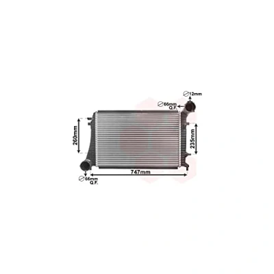 Abbildung von VAN WEZEL 58004268 Ladeluftkühler ohne Sensor, mit Bohrung für Sensor VOLKSWAGEN: Golf 5 Variant, Passat B6 Schrägheck