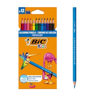 Abbildung von BIC Kids 8325669 Buntstift Tropicolors 2, 12 farbig sortiert, Kartonetui, Stück
