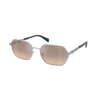 Abbildung von Michael Kors Unisex Sonnenbrille, Größe: 57, Silver shiny