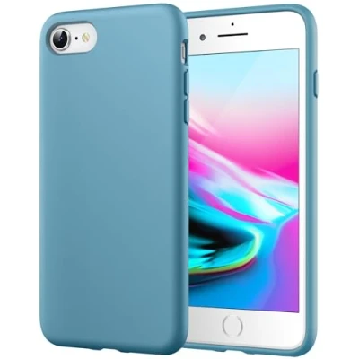 Abbildung von JETech Silicone Hülle für iPhone SE 3/2 (Modell 2022/2020), 8 und 7, seidigem Ganzkörper Schutzhülle, mit weichem Mikrofaser Innenfutter stoßfestes Abdeckung (Kornblume)