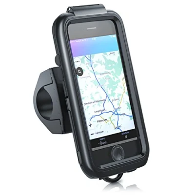 Abbildung von CSL Arendo spritzwasserdichte Fahrradhalterung kompatibel mit Apple iPhone 7 Fahrrad Case Tasche Handy Smartphone Halterung optimal geeignet für Bike Navigation